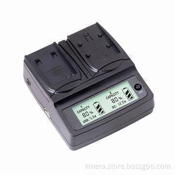 Dual Camera Battery Charger with 5V 2A USB Output, LS-PC201